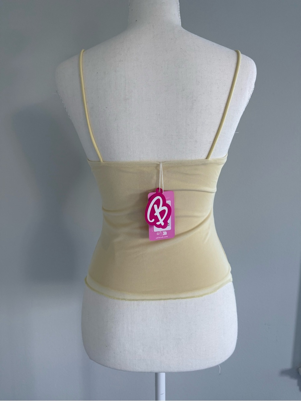 Edikted Barbie Bead & Sequin Mesh top, light yellow, xs - Picture 5 of 8